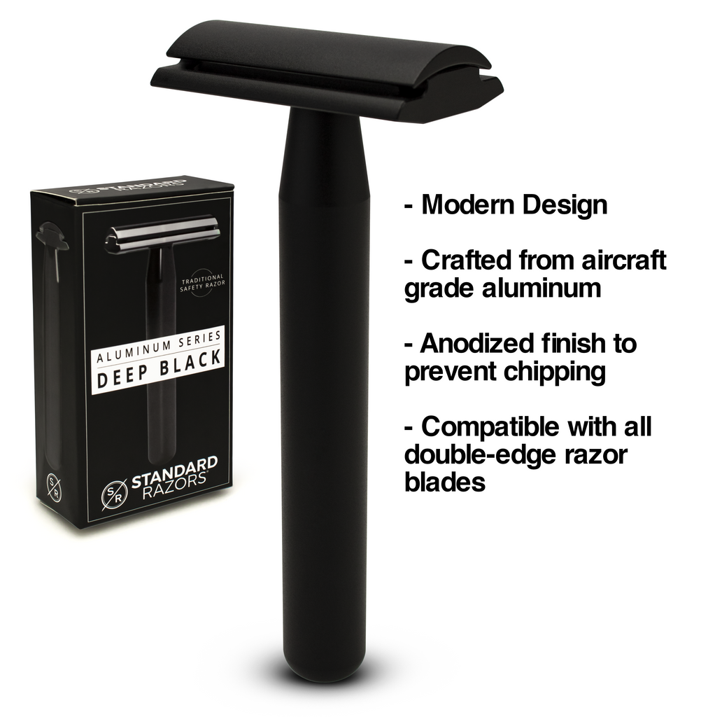 Standard Safety Razor Standard Razors - Aluminum Series - Double Edge Safety Razor (Deep Bla