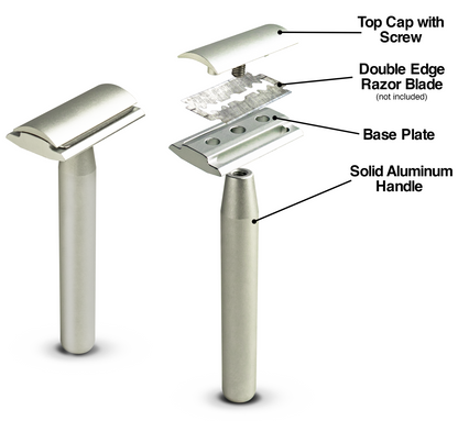 Standard Razors - Aluminum Series - Double Edge Safety Razor (Raw Silver)