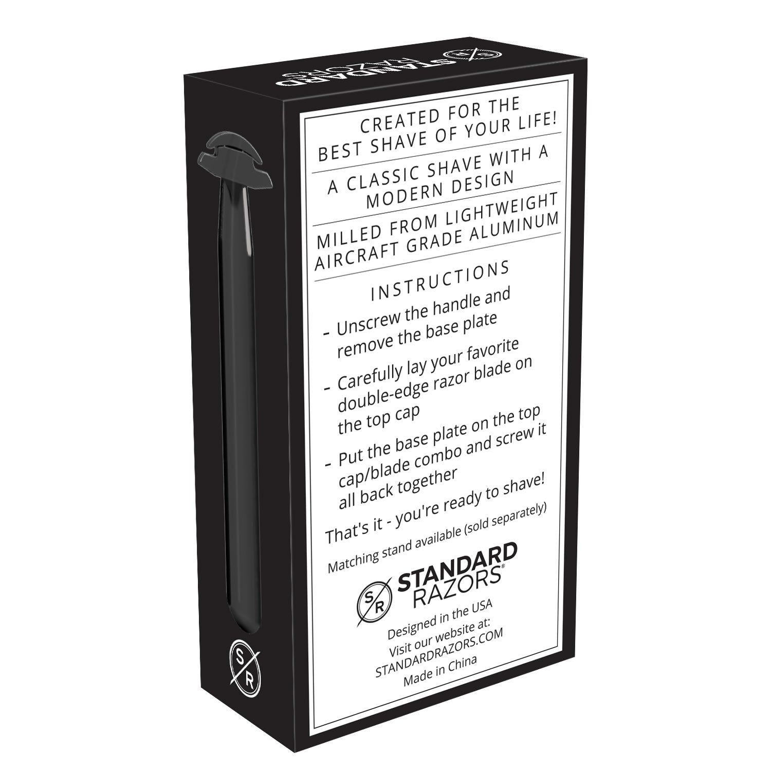 Standard Razors - Aluminum Series - Double Edge Safety Razor (Deep Black)