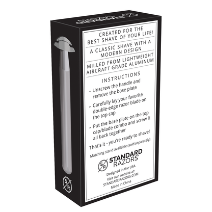 Standard Razors - Aluminum Series - Double Edge Safety Razor (Raw Silver)